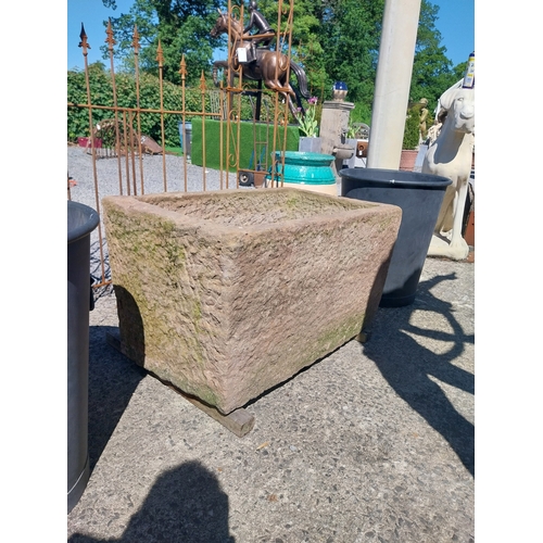 17 - 19th C. sandstone trough. {54 cm H x 95 cm W x 56 cm D}.