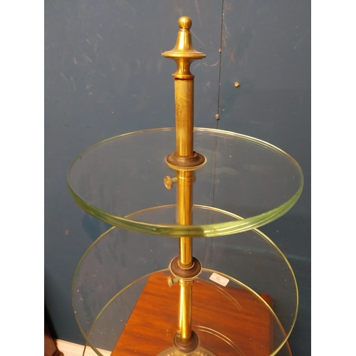 13 - Rare glass and brass shop display stand. {68 cm H x 36 cm Dia.}. NOT AVAILABLE TO VIEW IN PERSON
