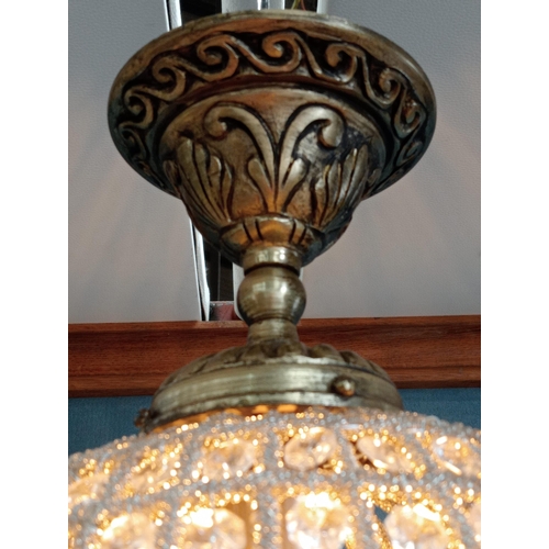 15 - Antique bronze bell pendant light in working order.{H 50cm x Dia 40cm } NOT AVAILABLE TO VIEW IN PER... 