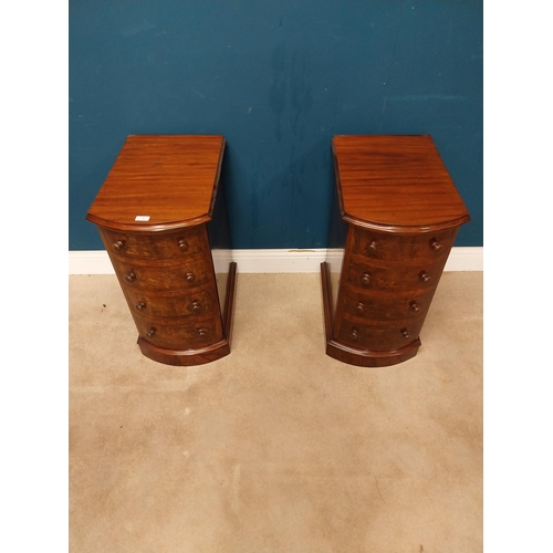 3 - Pair of Victorian mahogany bedside lockers with single door and shaped top. {72 cm H x 38 cm W x 56 ... 