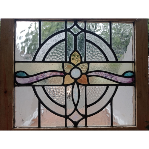 4 - Victorian stained glass panel with center floral  ruby red and orange design.  {Stain Glass 74 x 52 ... 