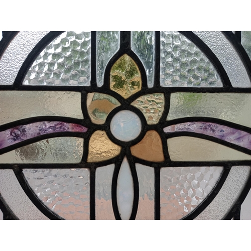 4 - Victorian stained glass panel with center floral  ruby red and orange design.  {Stain Glass 74 x 52 ... 