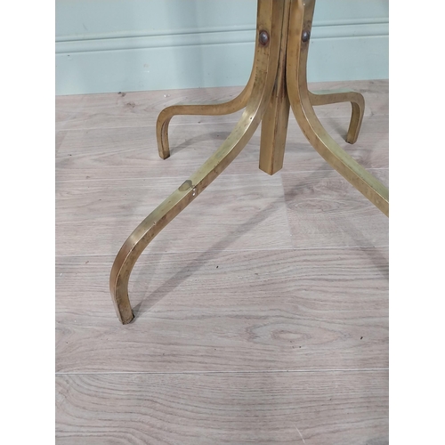 46 - Good quality Edwardian brass and wrought iron hat and coat stand. {190 cm H x 44 cm Dia.}.