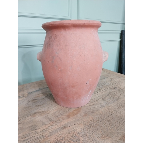 5 - Pair of vintage terracotta urns {43 cm H x 40 cm Dia.}