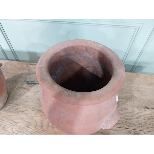 5 - Pair of vintage terracotta urns {43 cm H x 40 cm Dia.}