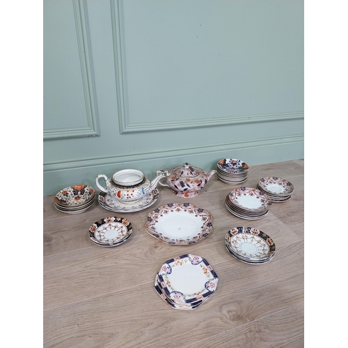 61 - Collection of thirty seven oriental ceramic plates, saucers and tea pots by Royal Stafford, Royal Ta... 