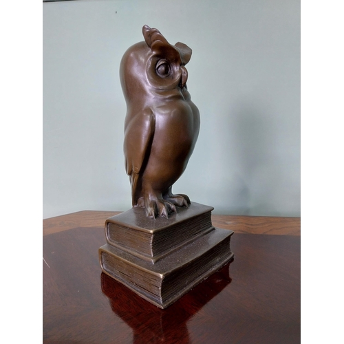 7 - Good quality bronze sculpture of The Wise Owl. {23 cm H x 11 cm W x 9 cm D}.