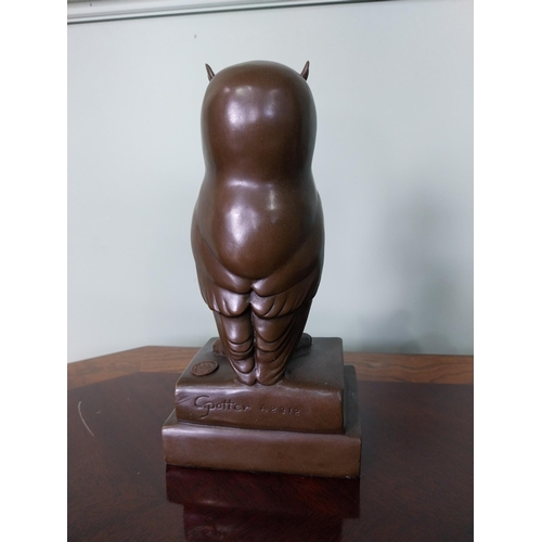 7 - Good quality bronze sculpture of The Wise Owl. {23 cm H x 11 cm W x 9 cm D}.