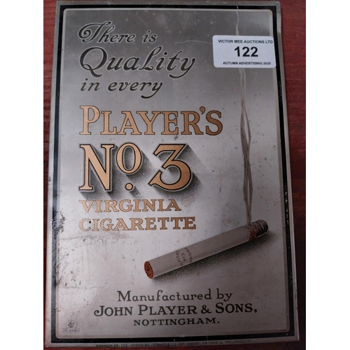 players no 3 cigarettes Tin plate Player's No 3 Virginia Cigarettes advertising sign. {20 cm H x 14  cm W}