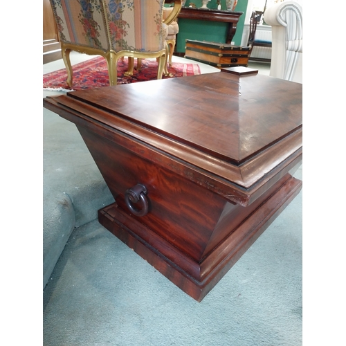 106 - Will. IV. Mahogany sarcophagus shaped wine cooler. { 52cm H X 93cm W X 60cm D  }.