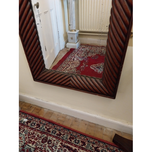 110 - Good quality Will. IV. Mahogany pier mirror, with architectural top. { 119cm H X 64cm W }.