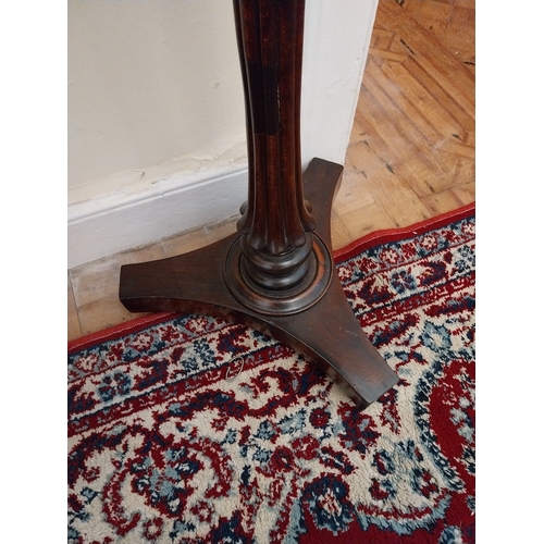112 - Will. IV. Mahogany jardiniere, raised on reeded pedestal and platform base. { 81cm H X 40cm Dia }.