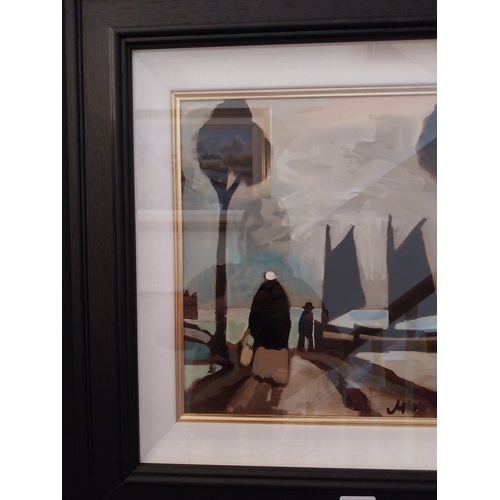 120 - Markey Robinson Shawlies Watercolour on Paper, mounted in a ebonised frame. { 32cm H X 49cm W }.