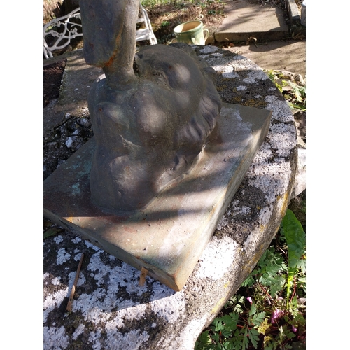 13 - Good quality bronzed effect cast iron statue of  Mercury. { 110cm H X 53cm W X 52cm D }.