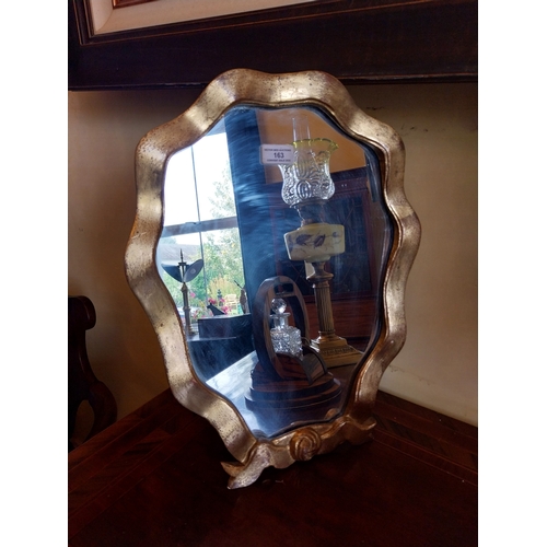 163 - Decorative giltwood  mirror. { 49cm H X 37cm W }.