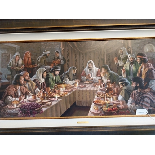 164 - James Steward  The Last Supper  Oleograph, mounted in painted frame. Limited Edition 1 of 15.