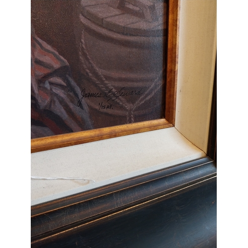 164 - James Steward  The Last Supper  Oleograph, mounted in painted frame. Limited Edition 1 of 15.