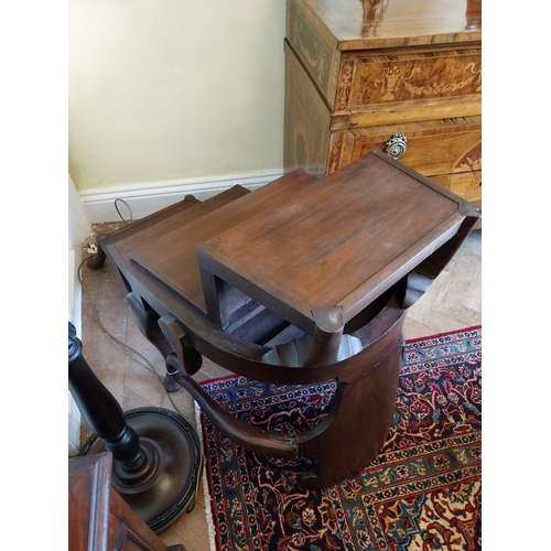 165 - 19th. C. mahogany metamorphic library chair. { 91cm H X 64cm W X 67cm D }.