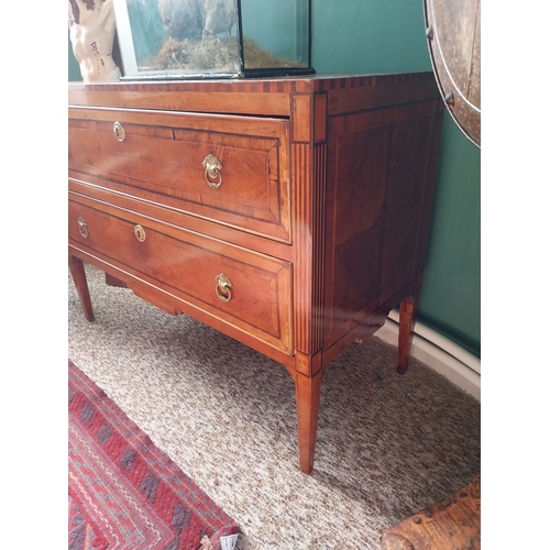 390 - Good quality 19th. C. Rosewood with satinwood inlay commode. { 90cm H X 117cm W X 54cm D }.