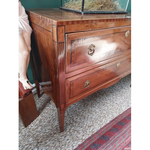 390 - Good quality 19th. C. Rosewood with satinwood inlay commode. { 90cm H X 117cm W X 54cm D }.