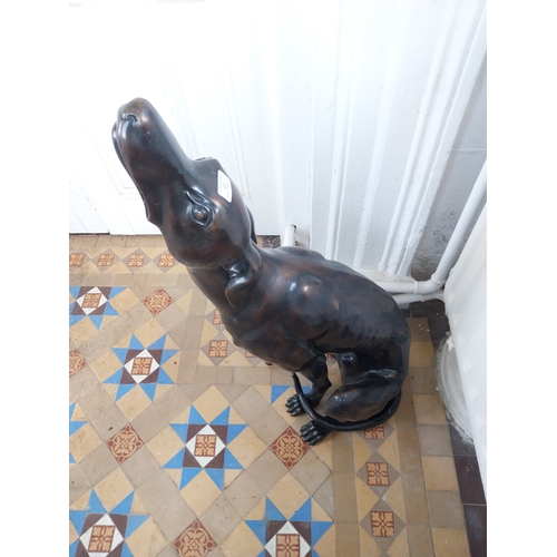 77 - Good quality bronze model of a seated Whippet { 84cm H X 33cm W X 58cm D }.