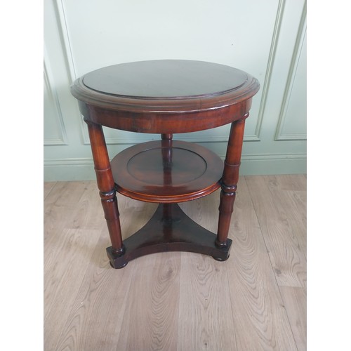 380A - 19th C. mahogany lamp table by T Johnson and Sons Belfast. {72 cm H x 59 cm Dia.}.