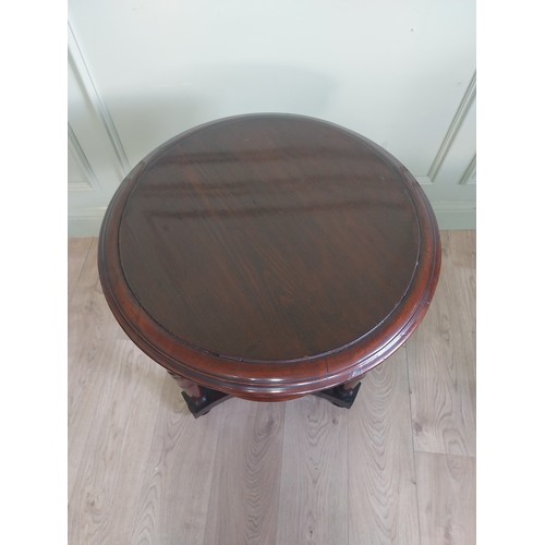 380A - 19th C. mahogany lamp table by T Johnson and Sons Belfast. {72 cm H x 59 cm Dia.}.