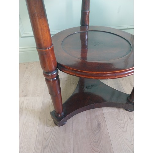 380A - 19th C. mahogany lamp table by T Johnson and Sons Belfast. {72 cm H x 59 cm Dia.}.