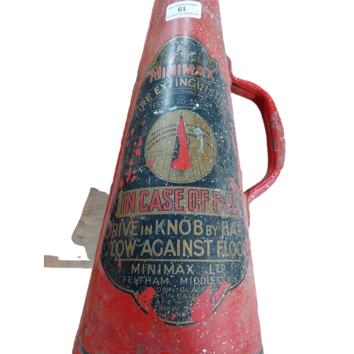 19 - Early 20th C. fire extinguisher. {74 cm H x 19 cm Dia.}.
