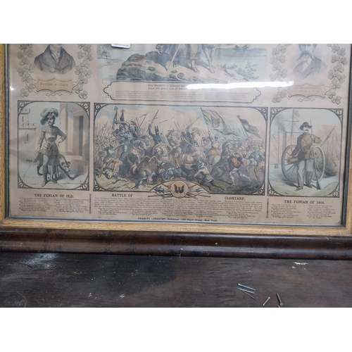 31 - Original framed coloured print The Sunburst of Ireland. {102 cm H x 84 cm W}.