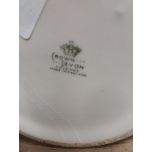 45 - 19th C. green and white Crown Devon mug See All Hear All Yorkshire Man's Advice to Son. {10 cm H x 1... 