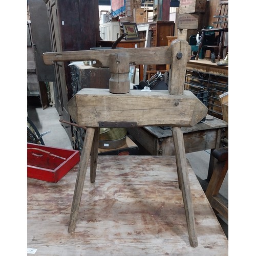 25 - 19th C. potato masher. {70 cm H x 63 cm W}.