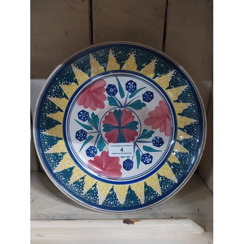 4 - Two early 20th C. French spongeware and brushware soup bowls. {5 cm H x 23 cm Dia.and 5 cm H x 21 cm... 