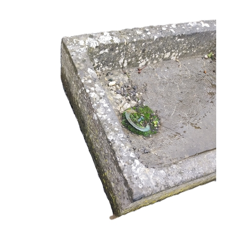 50A - Early 19th C. limestone sink. {18 cm H x 66 cm W x 50 cm D}.