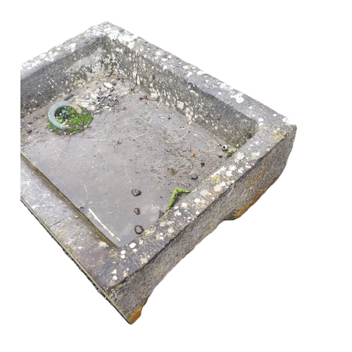 50A - Early 19th C. limestone sink. {18 cm H x 66 cm W x 50 cm D}.