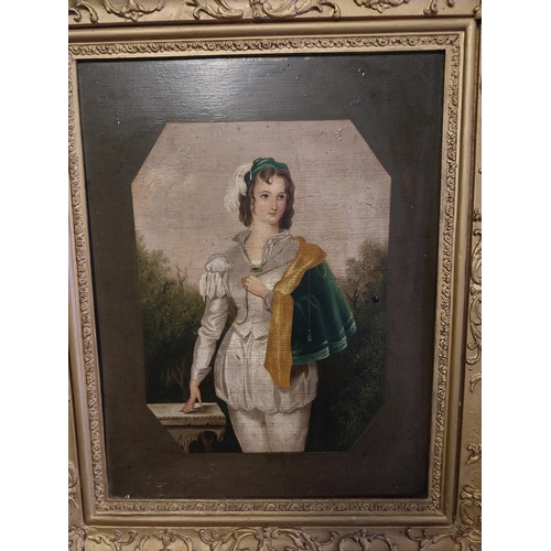 12 - 19th C. Oil on board of Young Gentleman mounted in gilt frame. {50 cm H x 41 cm W}. NOT AVAILABLE TO... 