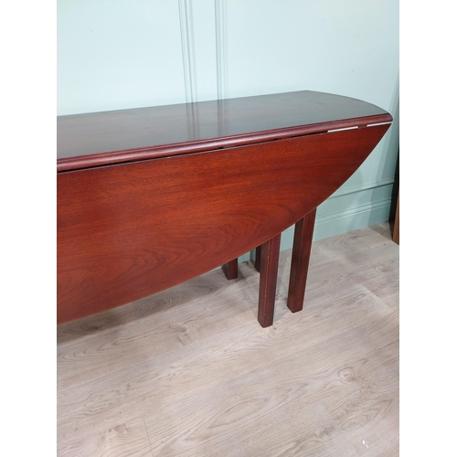 25 - Irish mahogany Wakes table on square tapered legs in the Georgian manner. {76 cm H x 240cm W x 44 cm... 