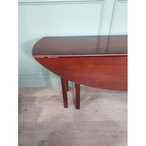 25 - Irish mahogany Wakes table on square tapered legs in the Georgian manner. {76 cm H x 240cm W x 44 cm... 