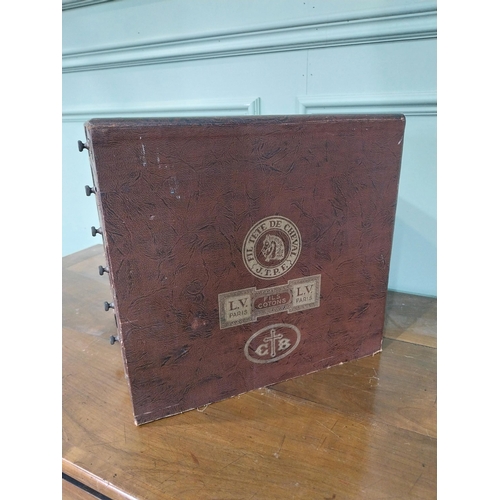 40 - Early 20th C. Louis Vuitton Paris counter top haberdashery cabinet. {33 cm H x 31 cm W x 37 cm D}.