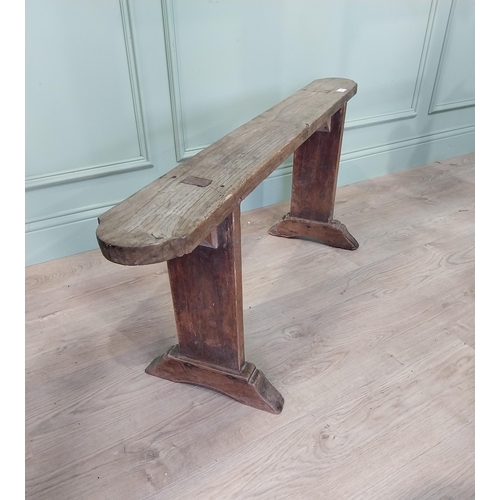 43 - 19th C. elm bench. {46 cm H x 120 cm W x 32 cm D}.