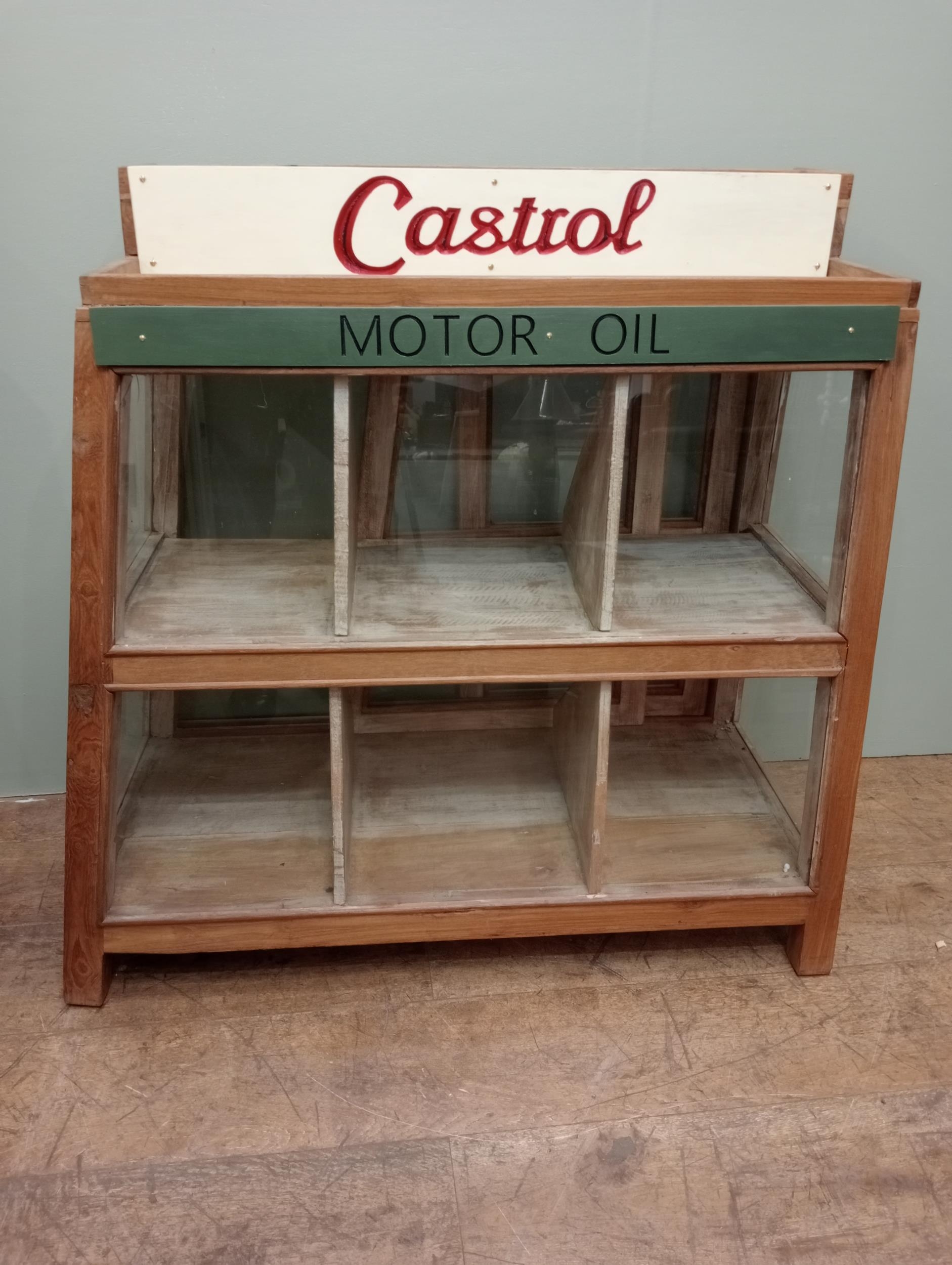 Castrol motor oil display cabinet (H 94cm x W 90cm x D 38cm ) NOT ...