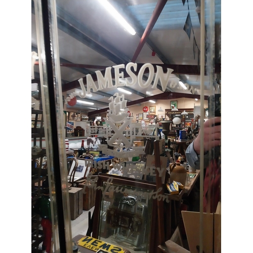 2 - Paddy Old Irish Whiskey Mirror and Jameson Whiskey advertising mirrors. {134 cm H x 41 cm W}.