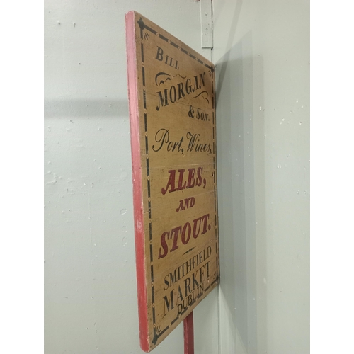 50 - Bill Morgan and Sons Dublin double sided hand painted sign  (H 207cm x W 55cm x D 4cm ) NOT AVAILABL... 