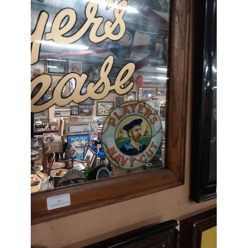 54 - Original Player's Please Navy Cut framed advertising mirror. {46 cm H x 55 cm W}.
