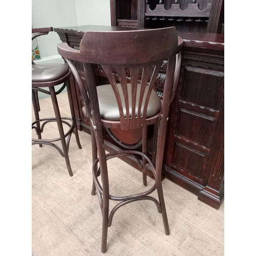 50A - Pair of High Fanback Stools with leather seats (H 115cm x W 56cm x D 41cm ) NOT AVAILABLE TO VIEW IN... 