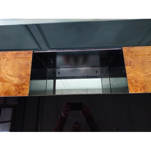 1 - 1970's Hollywood Regency ebonised and burr walnut coffee table with sliding top and sunken bar. {39 ... 