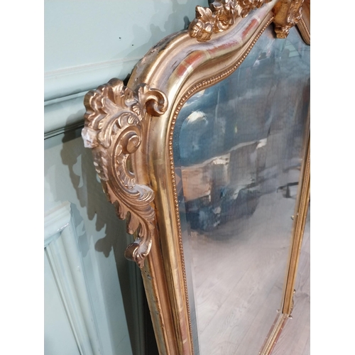 29 - 19th C. giltwood overmantle mirror. {148 cm H x 86 cm W}.