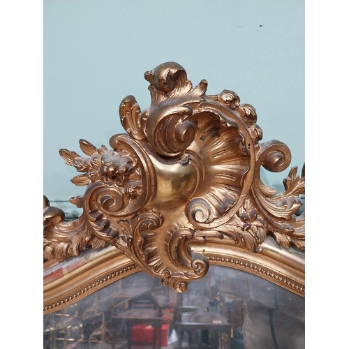29 - 19th C. giltwood overmantle mirror. {148 cm H x 86 cm W}.