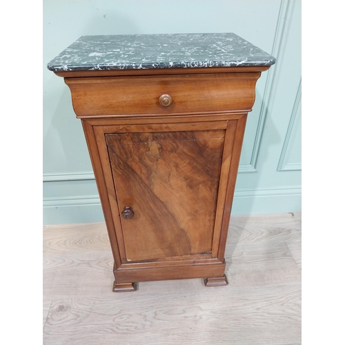 19th C. French walnut bedside locker with marble top. {76 cm H x 42 cm ...