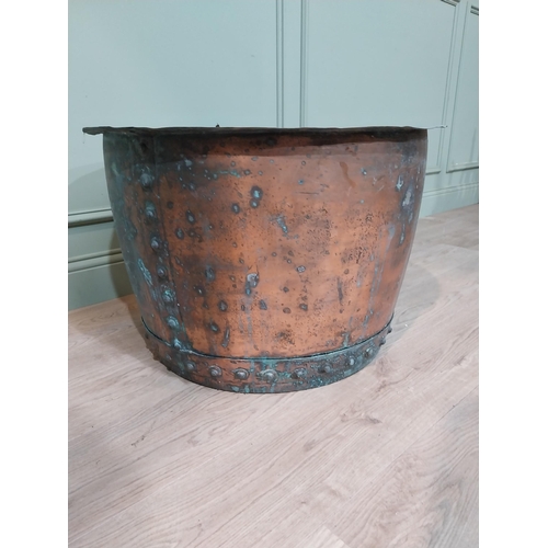 46 - Good quality 19th C. riveted copper log bucket. {48 cm H x 71 cm Dia.}.